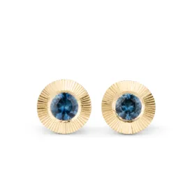 Blue Montana Sapphire Extra Large Aurora Stud Earrings in Yellow Gold