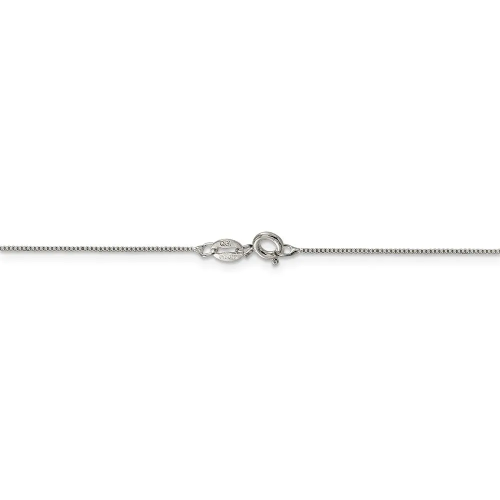 0.6mm, Sterling Silver, Solid Box Chain Necklace