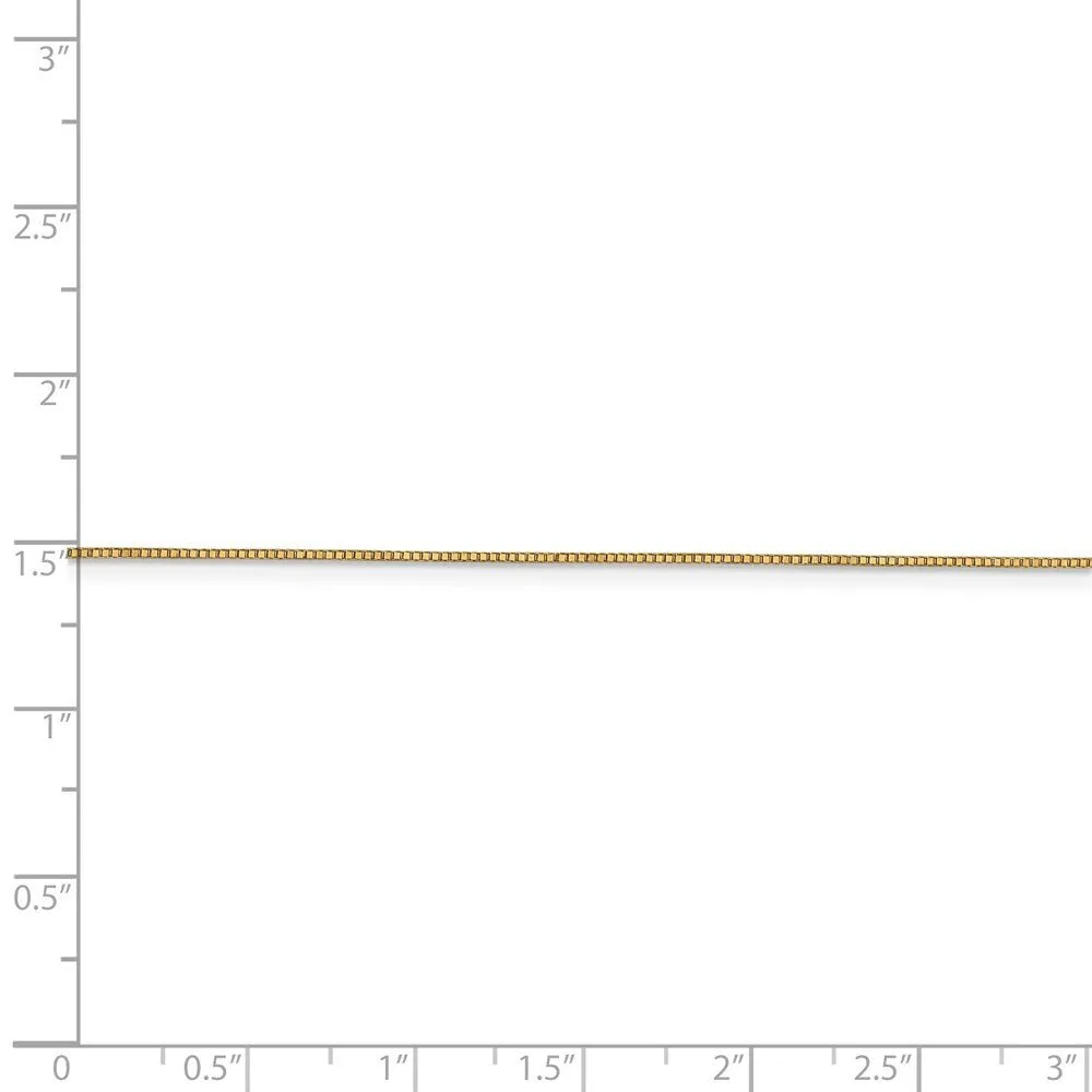 0.7mm, 14k Yellow Gold, Solid Box Chain Necklace