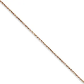 0.8mm 14k Rose Gold Solid Diamond Cut Cable Chain Necklace