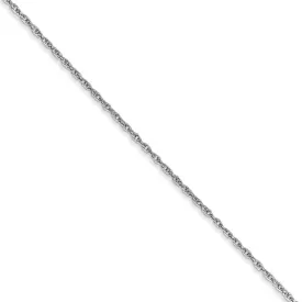 0.8mm, 14k White Gold, Baby Rope Chain Necklace