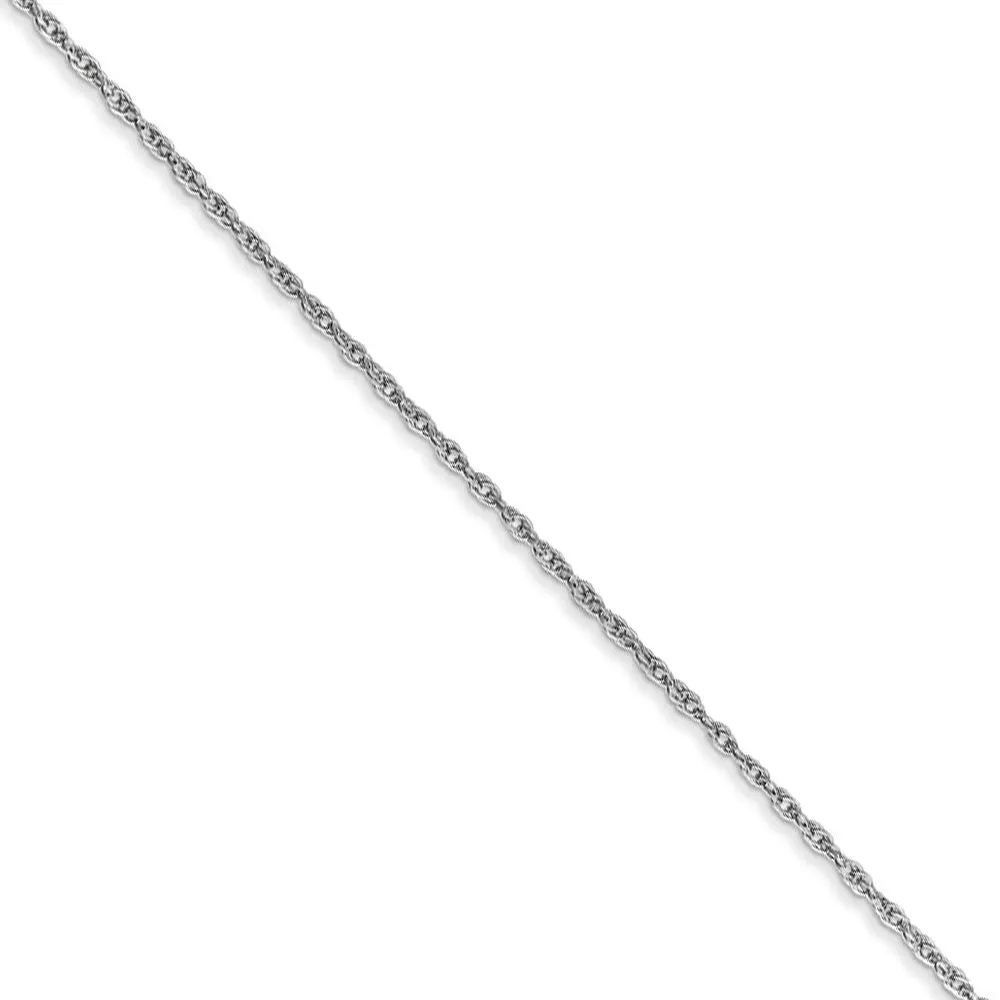 0.8mm, 14k White Gold, Baby Rope Chain Necklace