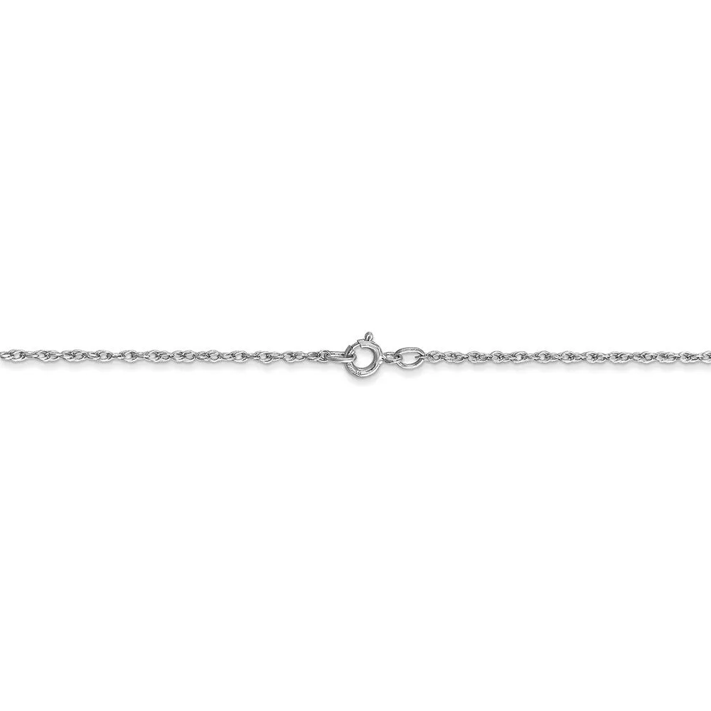 0.8mm, 14k White Gold, Baby Rope Chain Necklace