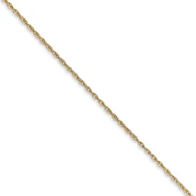 0.8mm, 14k Yellow Gold, Baby Rope Chain Necklace