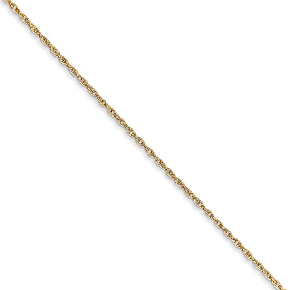 0.8mm, 14k Yellow Gold, Baby Rope Chain Necklace