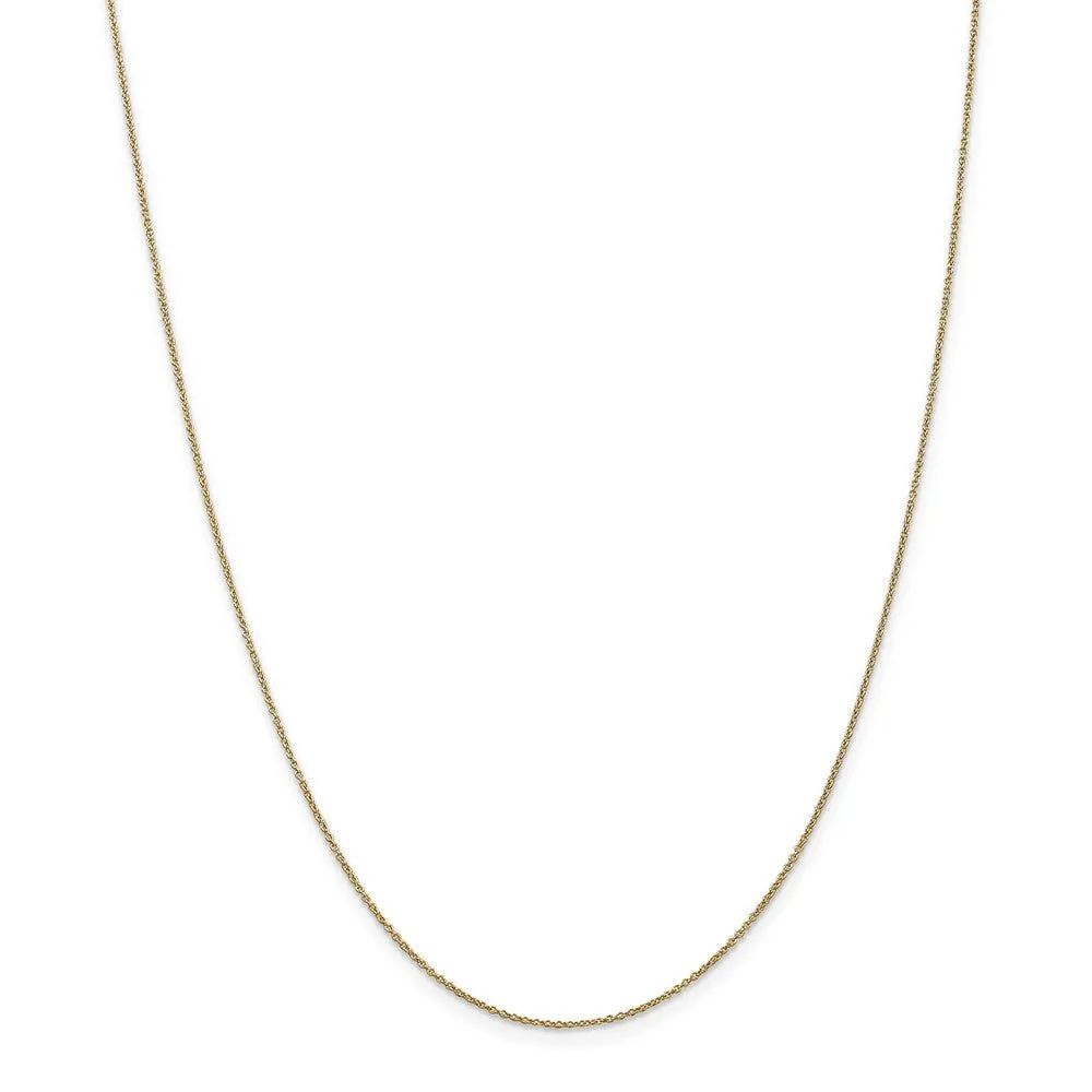 0.9mm 14k Yellow Gold Classic Cable Chain Necklace