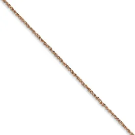 1.1mm, 14k Rose Gold, Diamond Cut Solid Ropa Chain Necklace