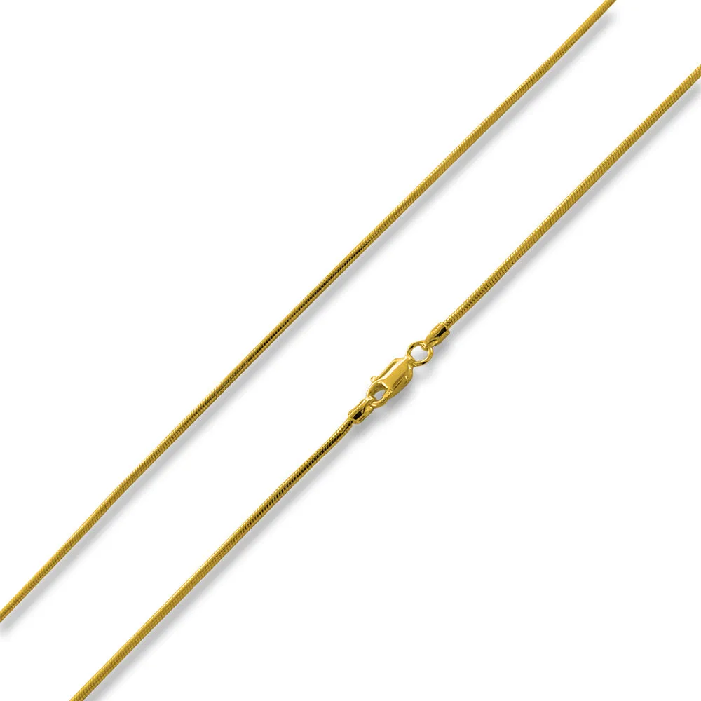 14K Gold Plated Sterling Silver Snake Chain 1.5MM