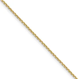 1.4mm, 14k Yellow Gold, Diamond Cut Solid Cable Chain Necklace