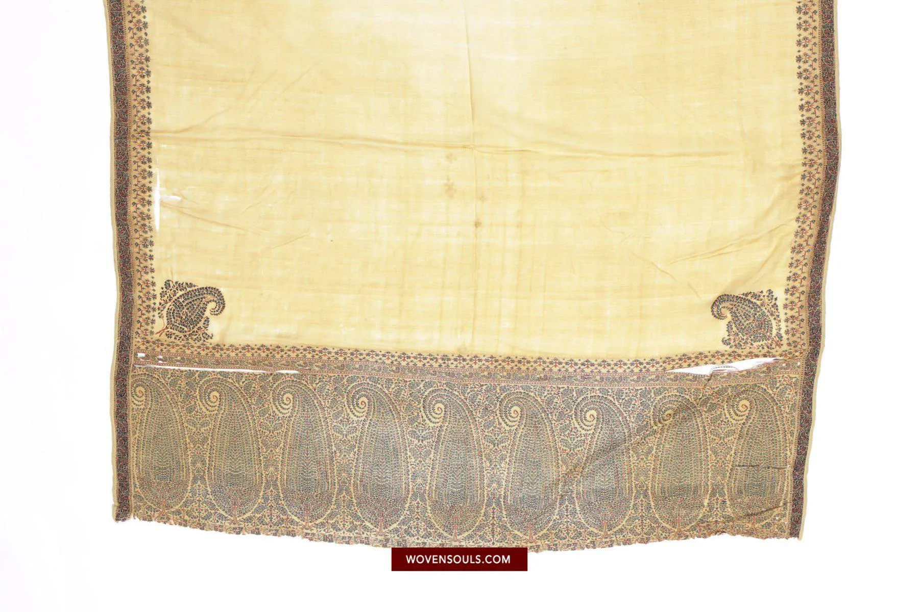 1510 SOLD - Superfine Antique Kashmir Pashmina Dochalla Long Shawl