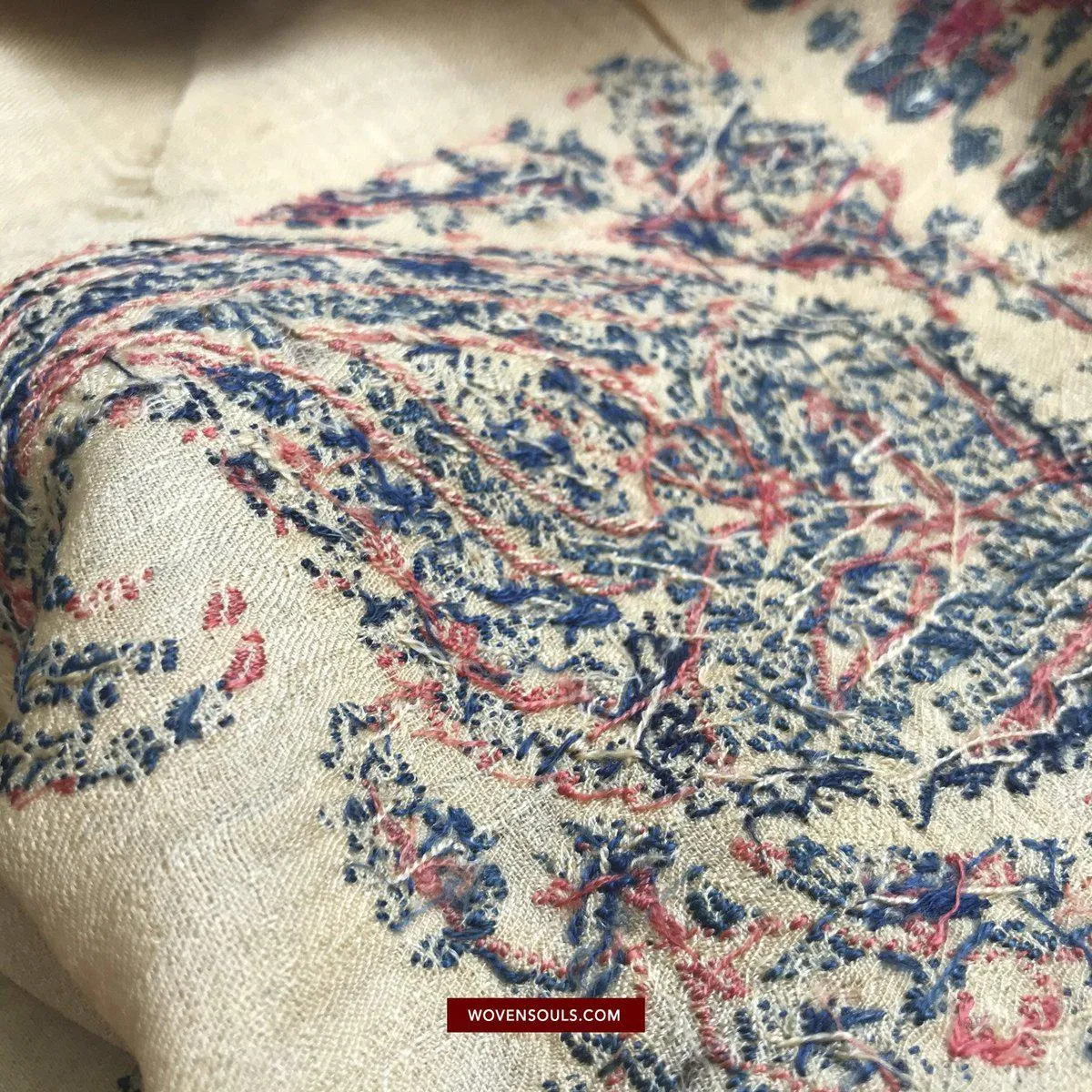 1510 SOLD - Superfine Antique Kashmir Pashmina Dochalla Long Shawl