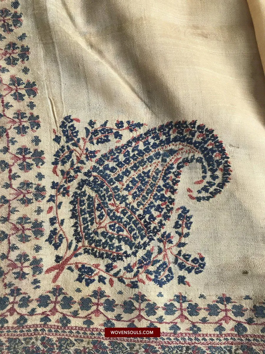 1510 SOLD - Superfine Antique Kashmir Pashmina Dochalla Long Shawl