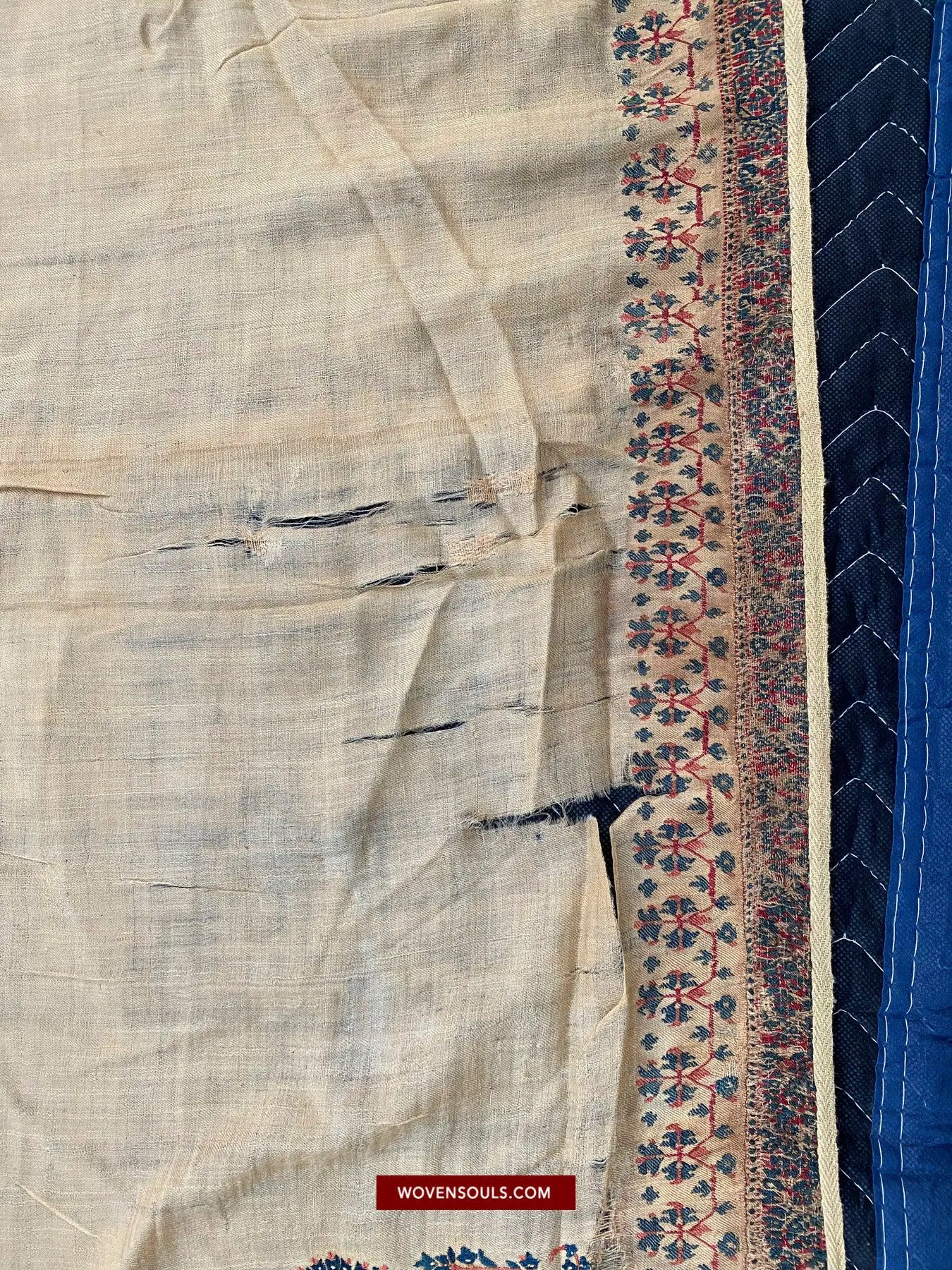 1510 SOLD - Superfine Antique Kashmir Pashmina Dochalla Long Shawl