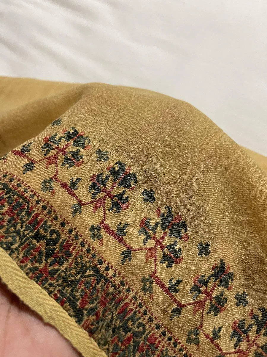 1510 SOLD - Superfine Antique Kashmir Pashmina Dochalla Long Shawl