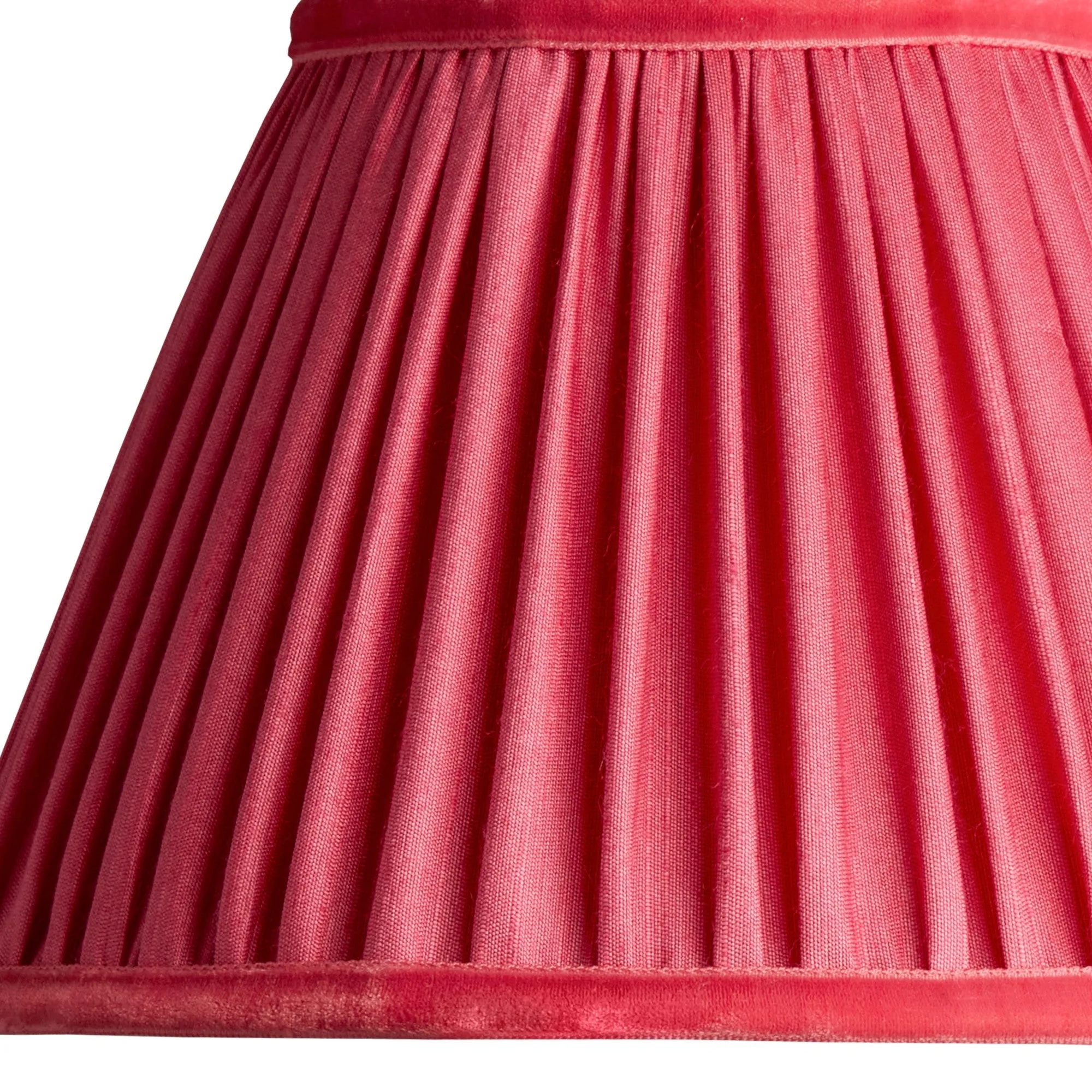 20cm empire shade in ruby silk with velvet tape