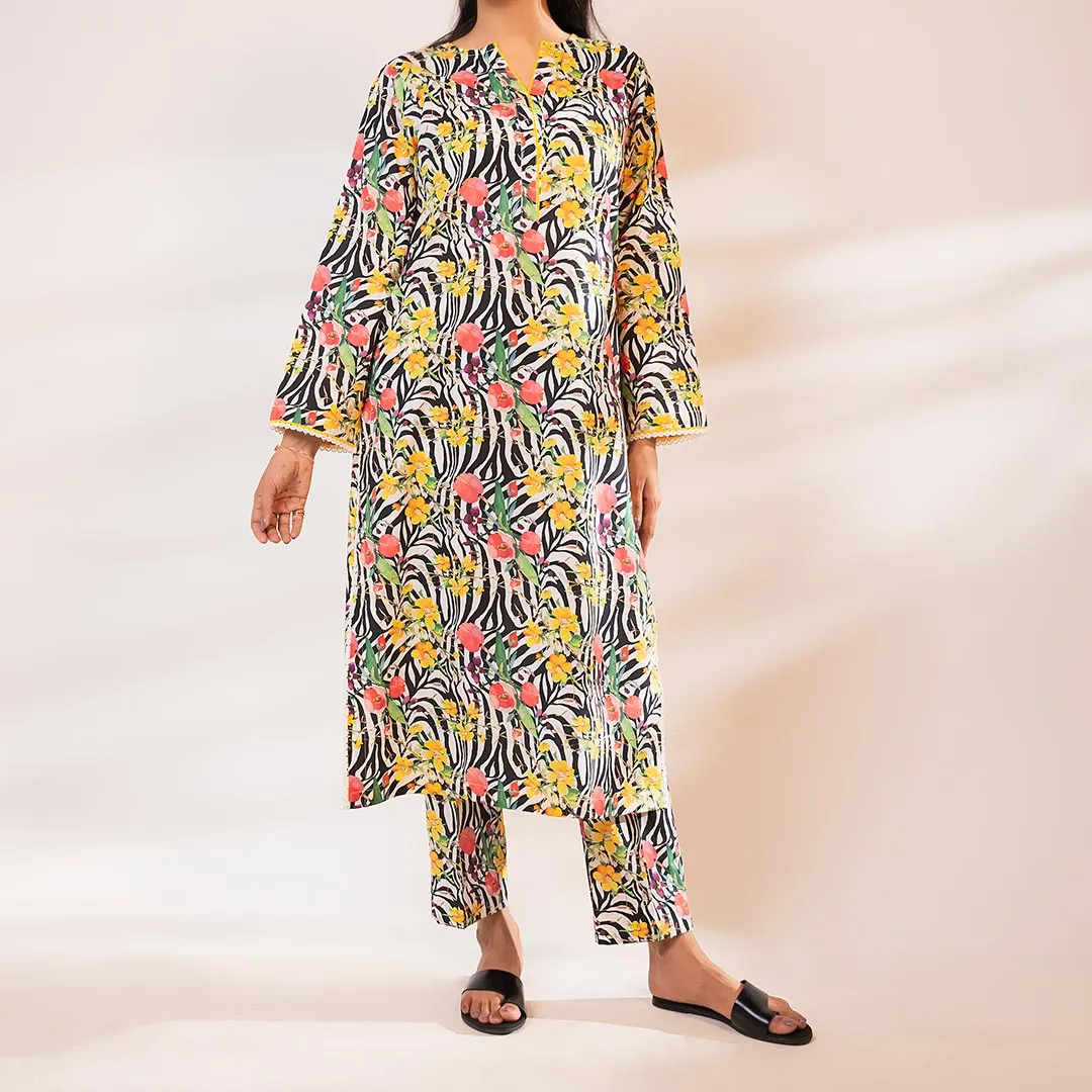 2PC- Digital Printed Cambric Suit PS4269