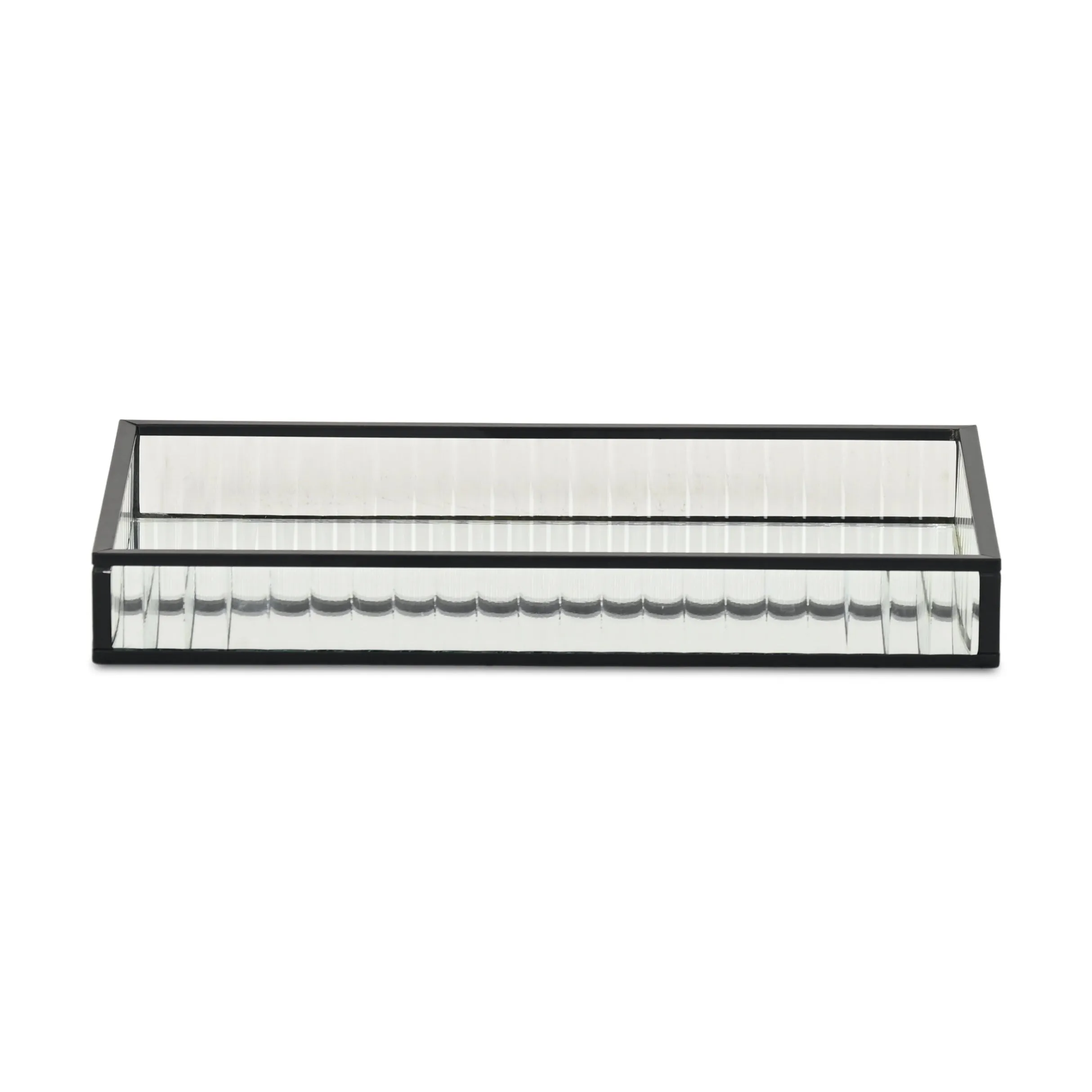 6136BK - Veldra Black Rect Glass Tray