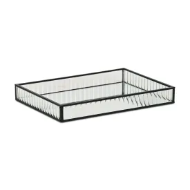 6136BK - Veldra Black Rect Glass Tray