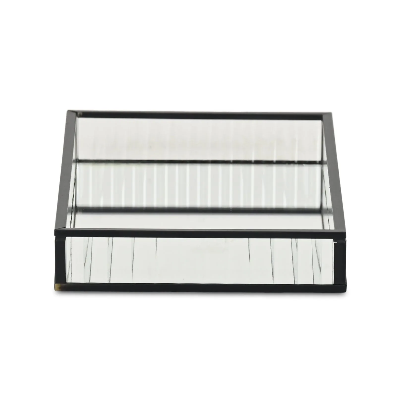 6136BK - Veldra Black Rect Glass Tray