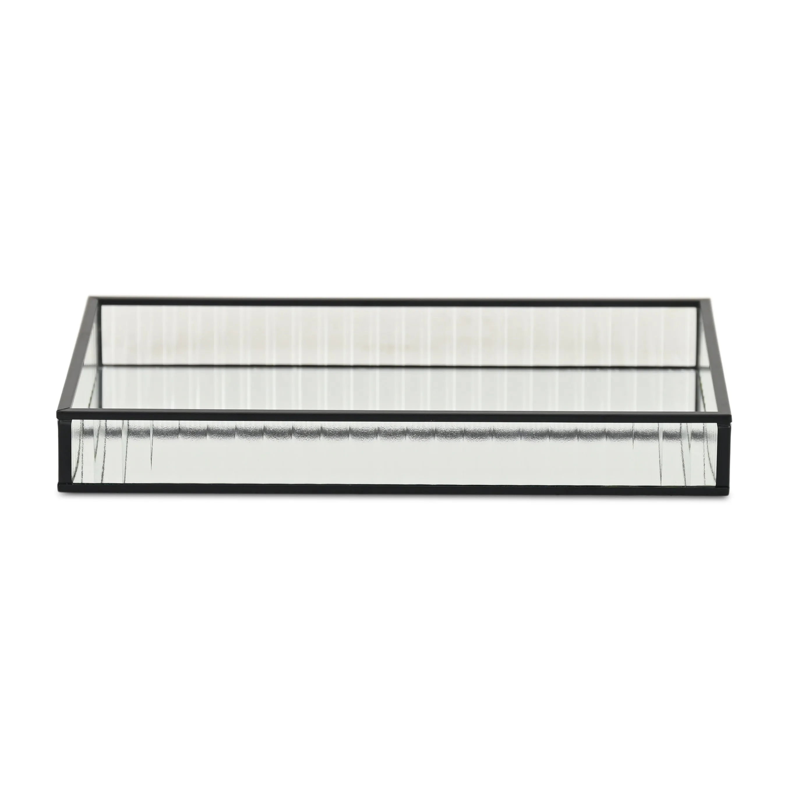 6136BK - Veldra Black Rect Glass Tray