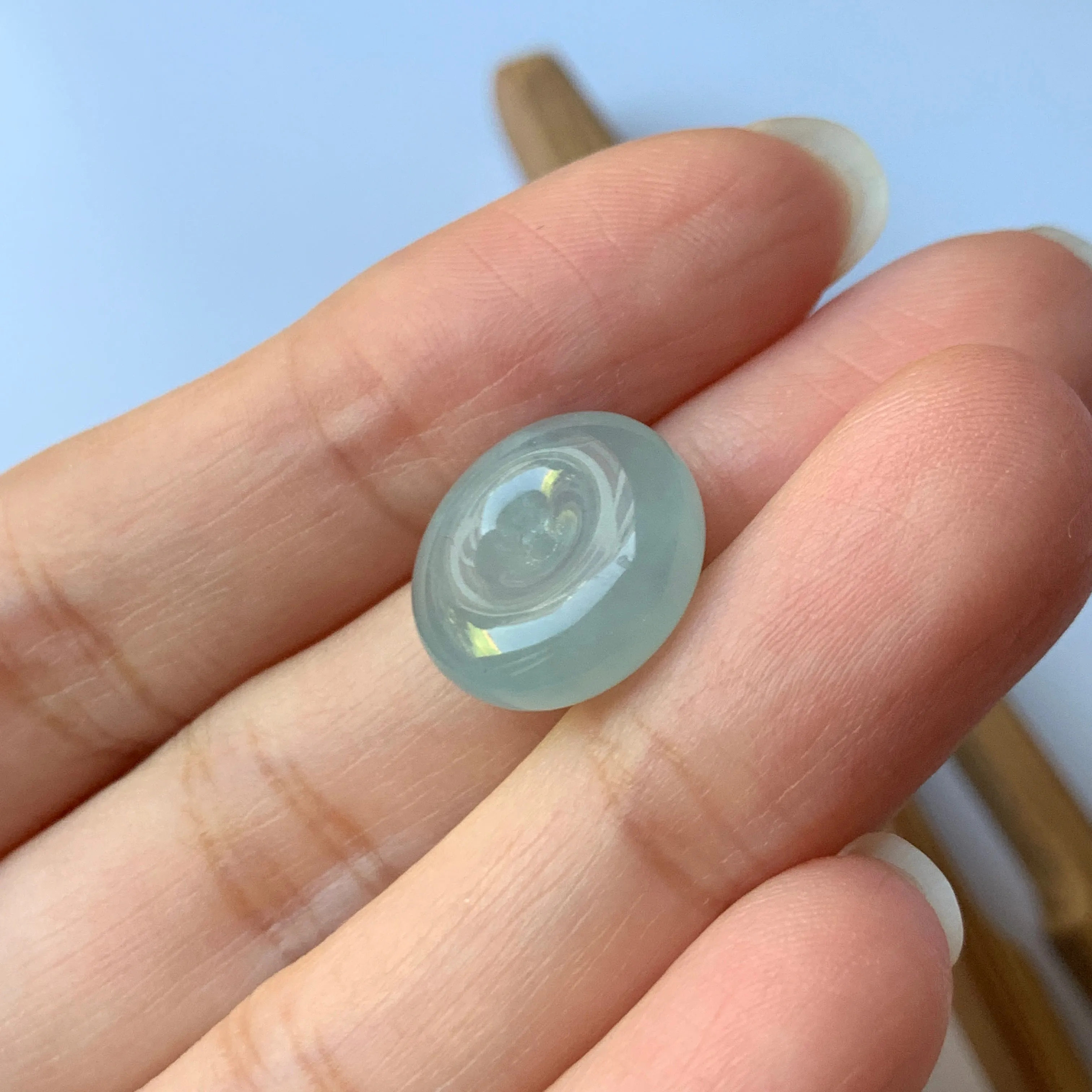 A-Grade Natural Greenish Blue Jadeite Donut Pendant No.171870