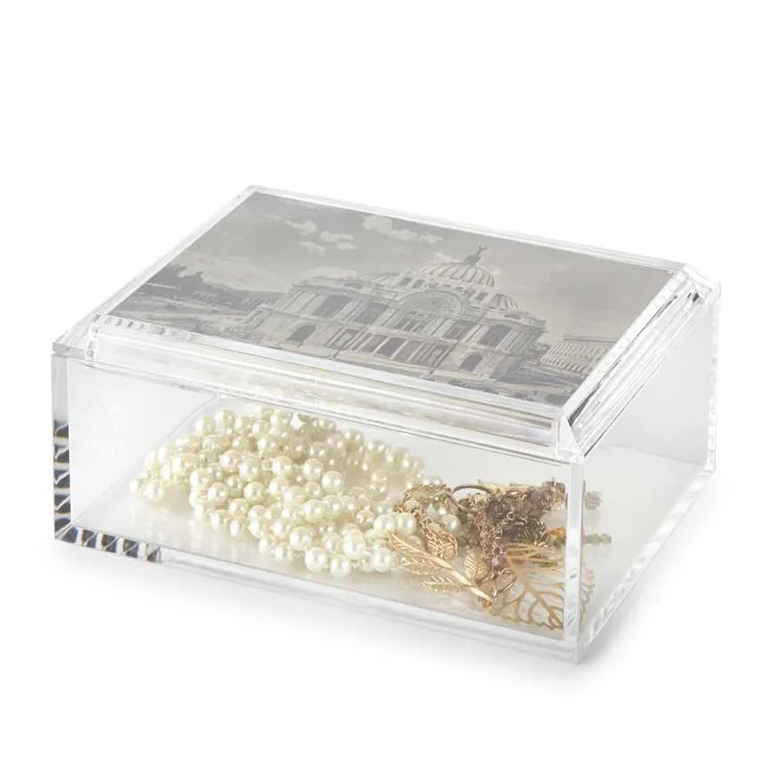 ACRYLIC JEWELRY BOX WITH 5X7 PHOTO FRAME LID