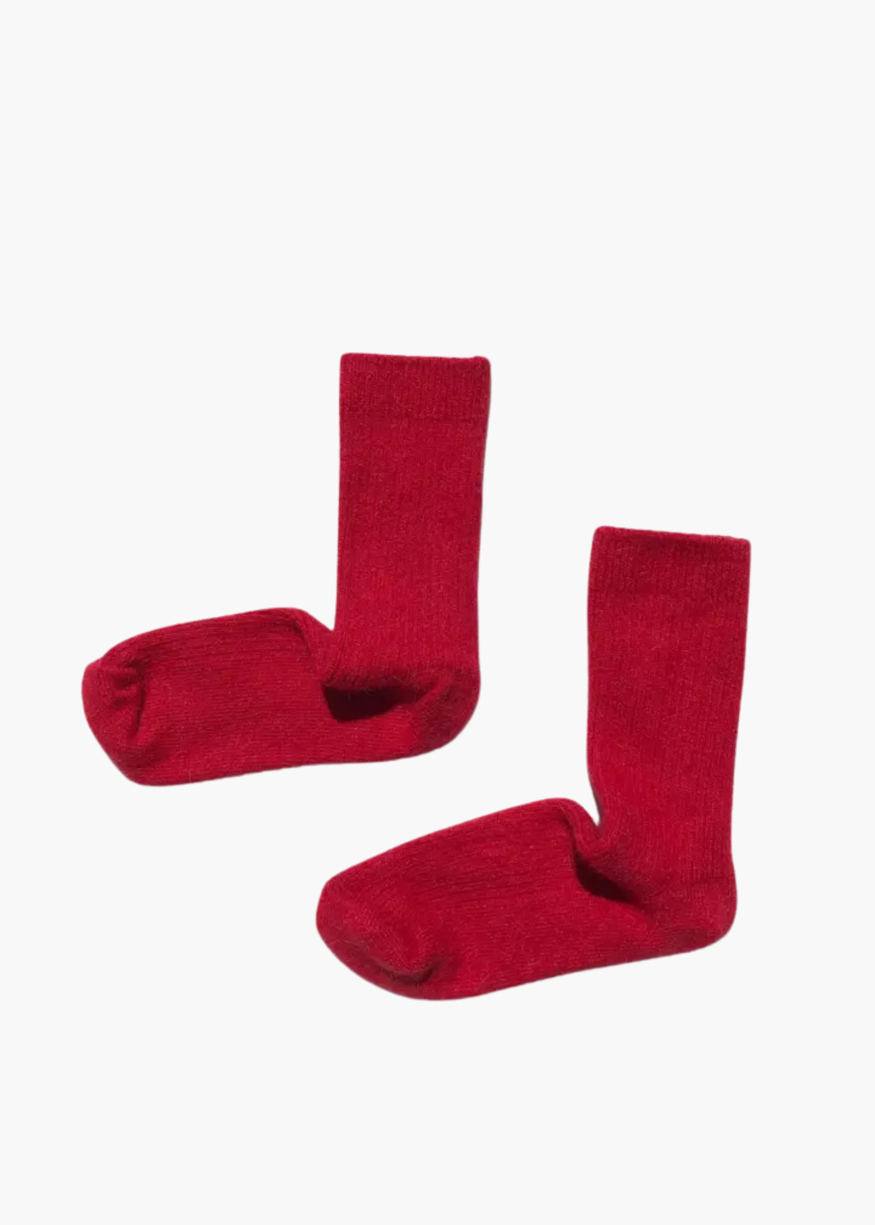 Angora wool socks, red