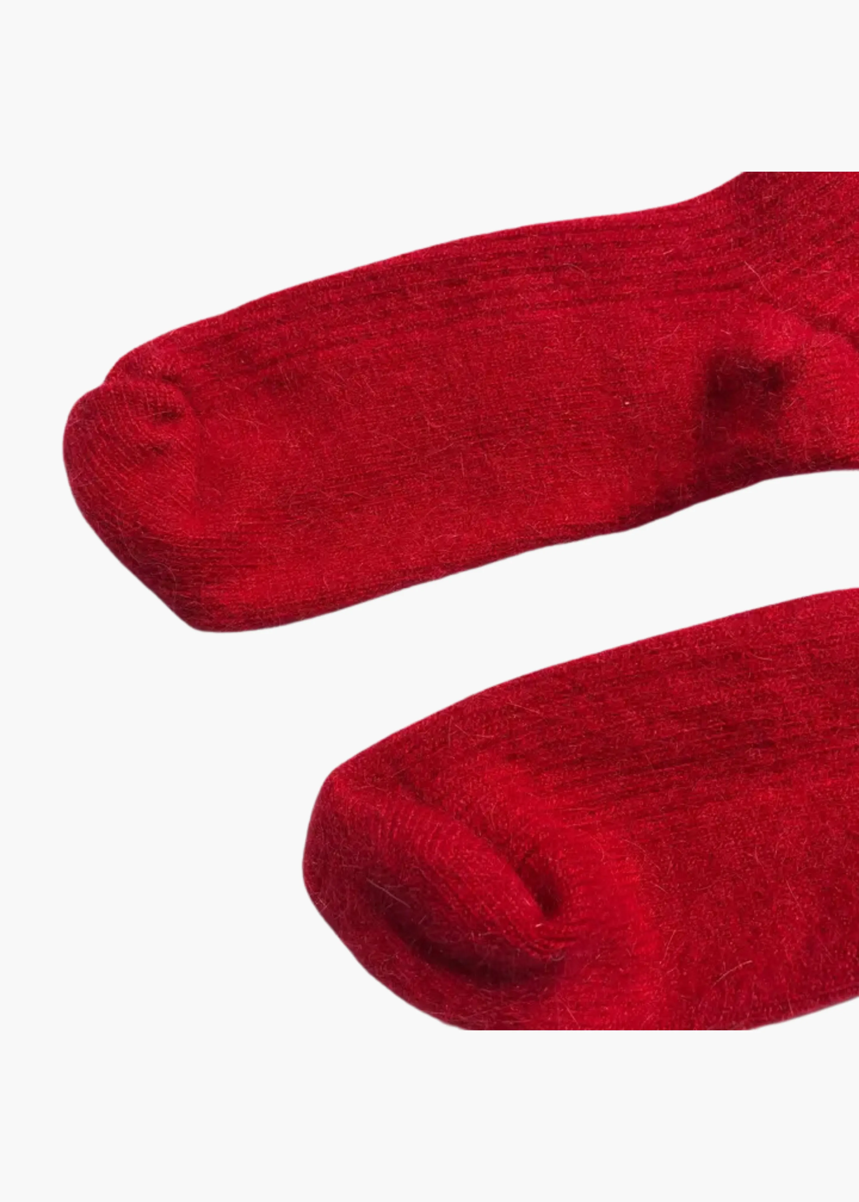 Angora wool socks, red