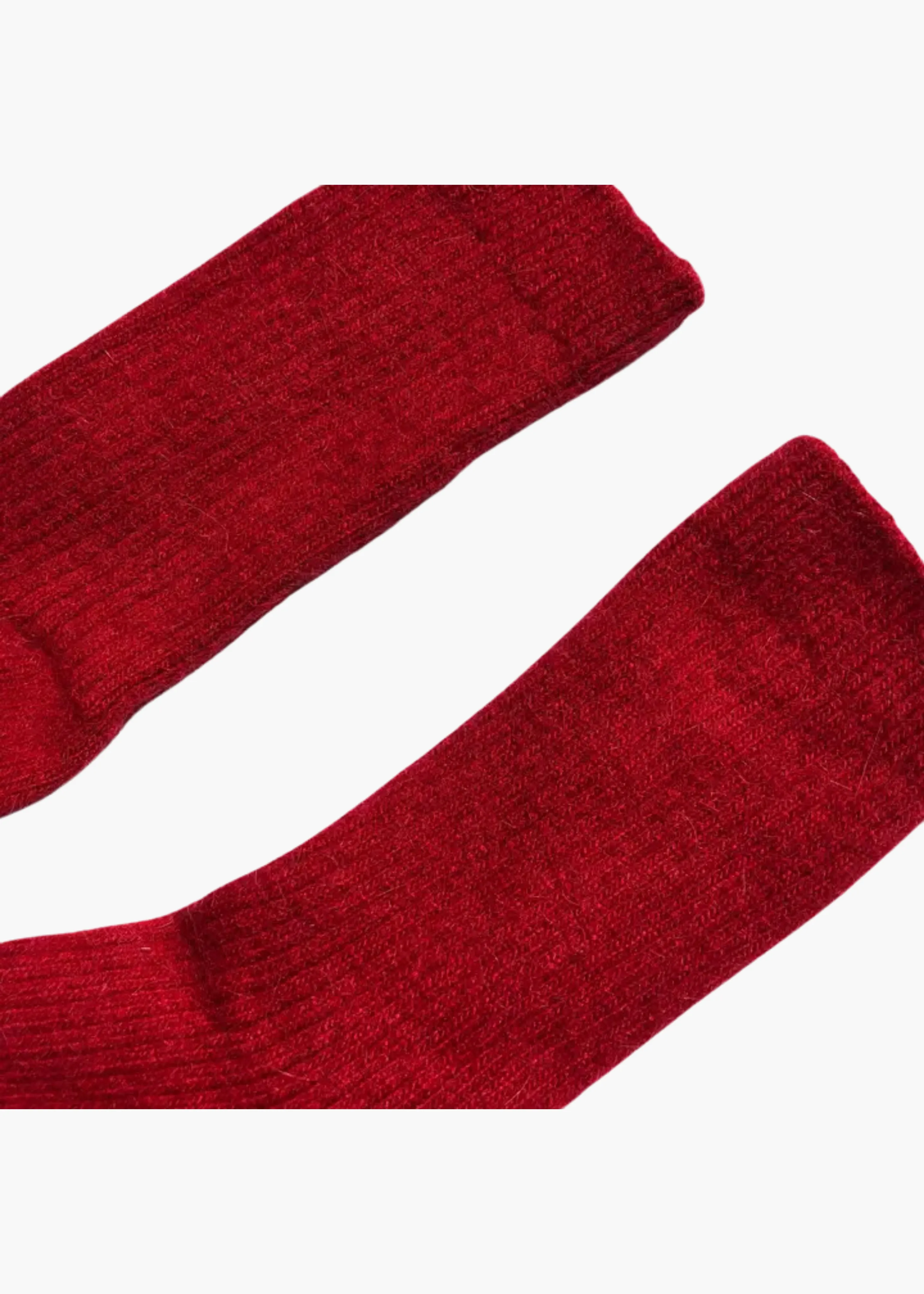 Angora wool socks, red