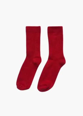 Angora wool socks, red