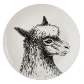 Animal Side Plates White Lama