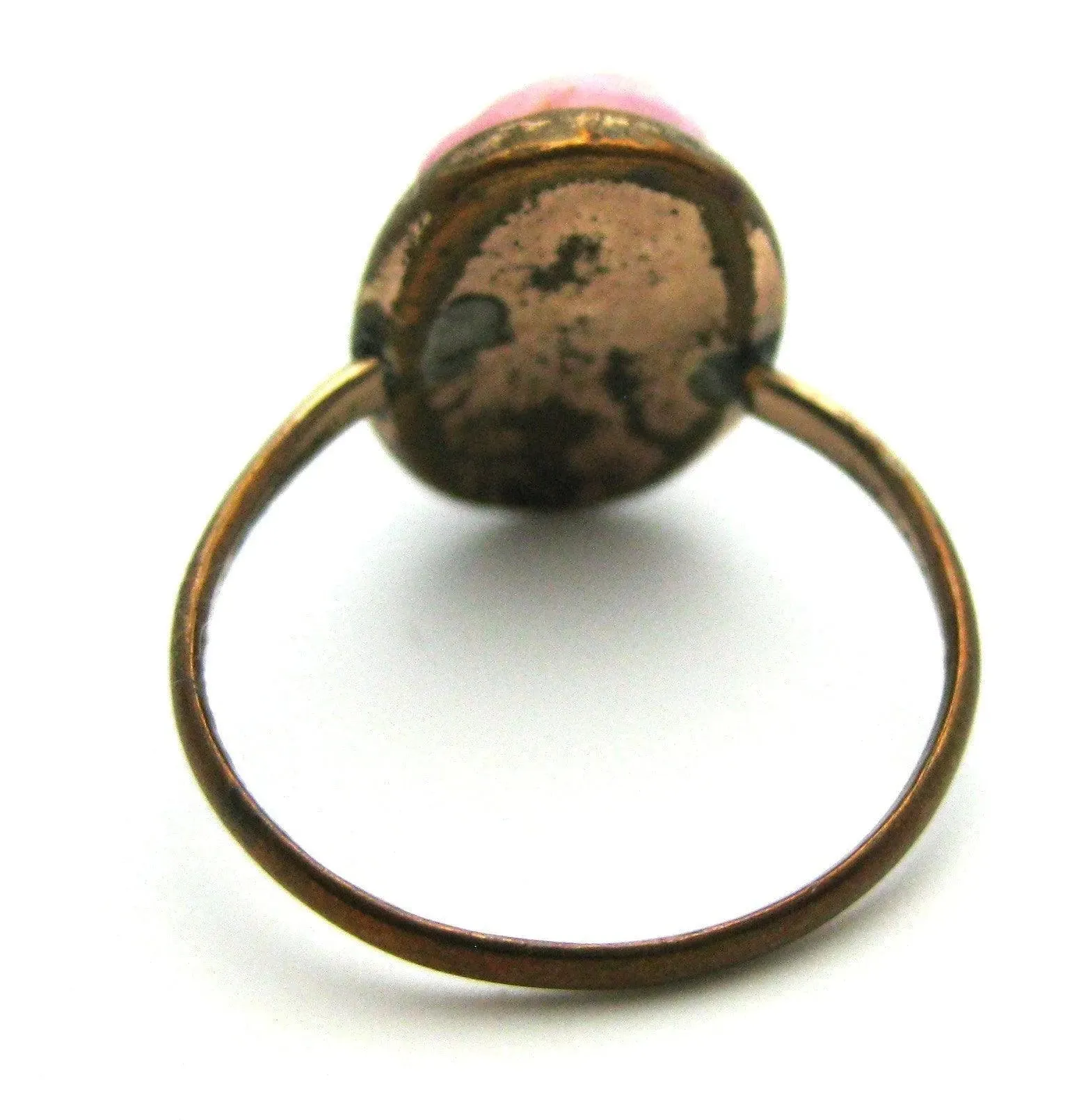 Antique Edwardian 1910 Cameo Pink Ring
