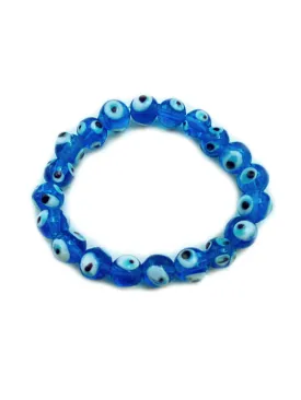 Aqua Evil Eye Beaded Bracelet