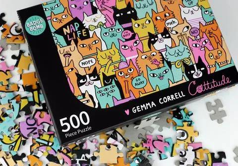 Badge Bomb - Cattitude 500 Piece Puzzle