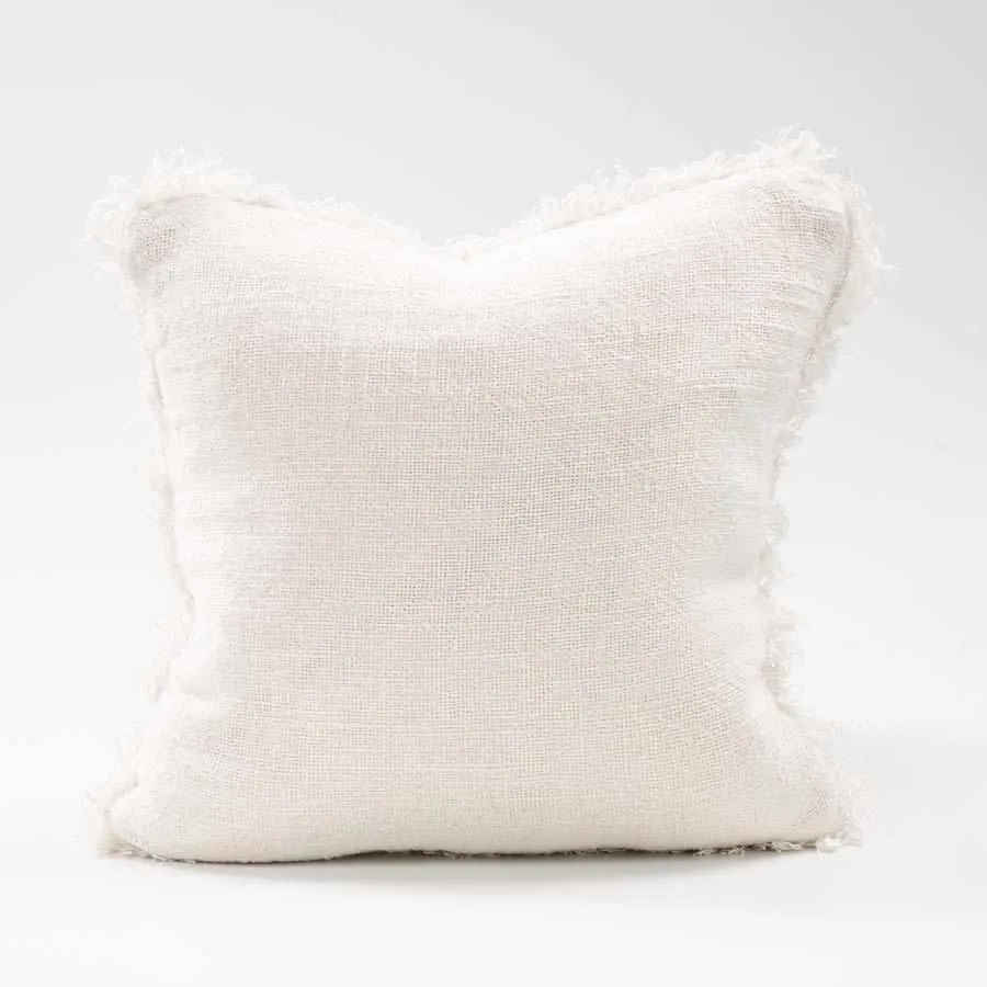 BEDOUIN FRINGE CUSHION | IVORY