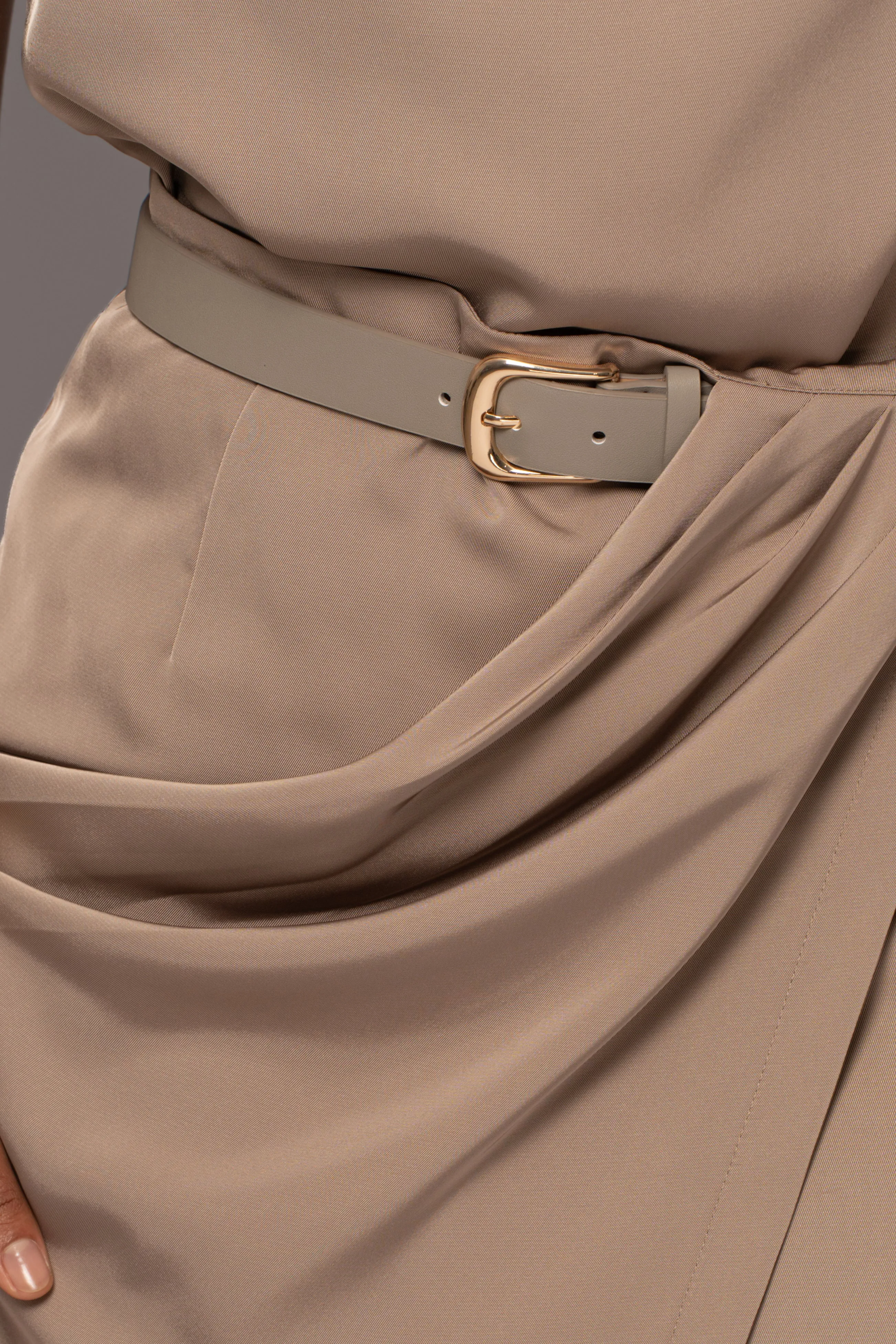 Beige Jamila Drape Skirt