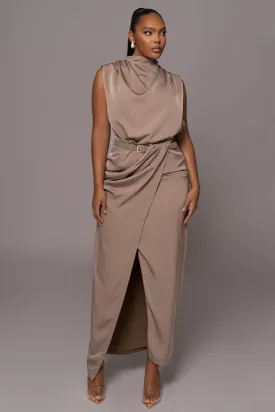 Beige Jamila Drape Skirt