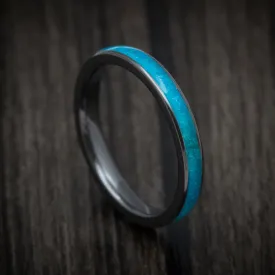 Black Titanium and Turquoise Men's Ring Custom Made