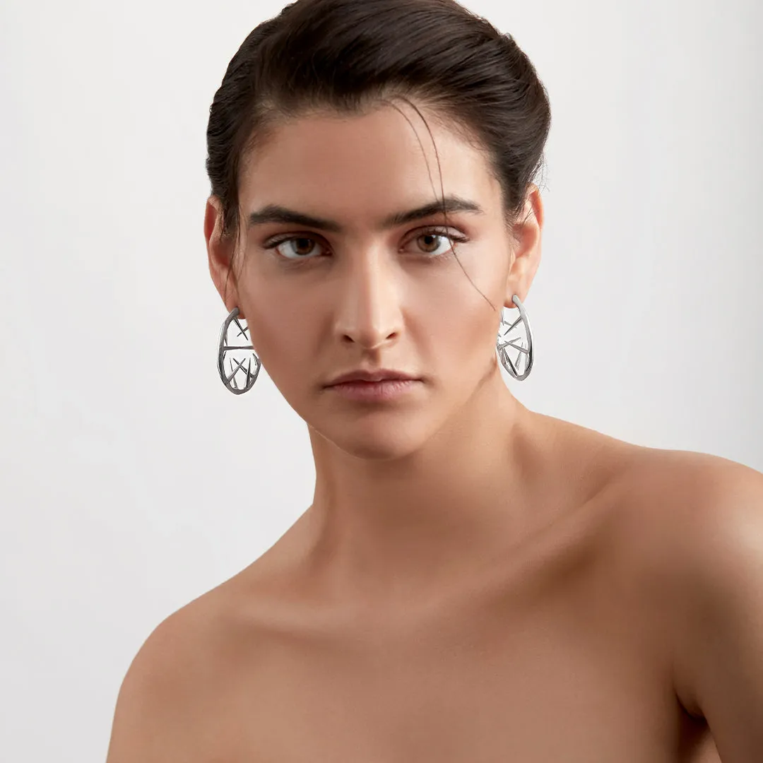 Blackthorn Hoop Earrings - Silver