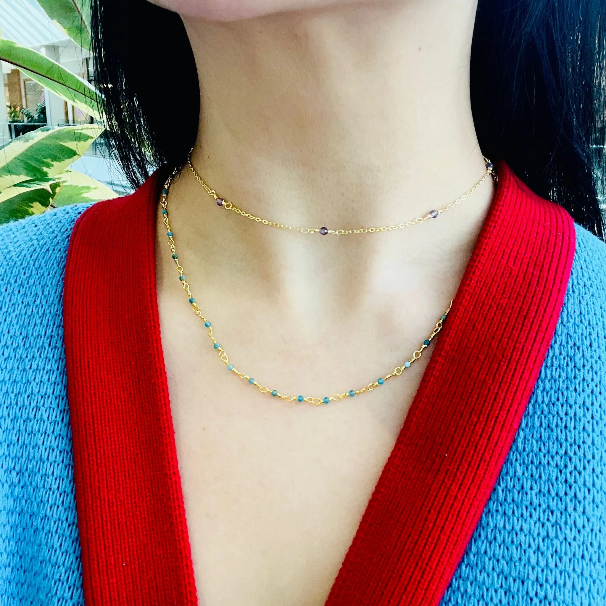 Blue Apatite Choker Necklace GHW