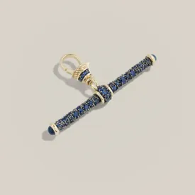 Blue Sapphire Pavé T-Bar Clip Pendant