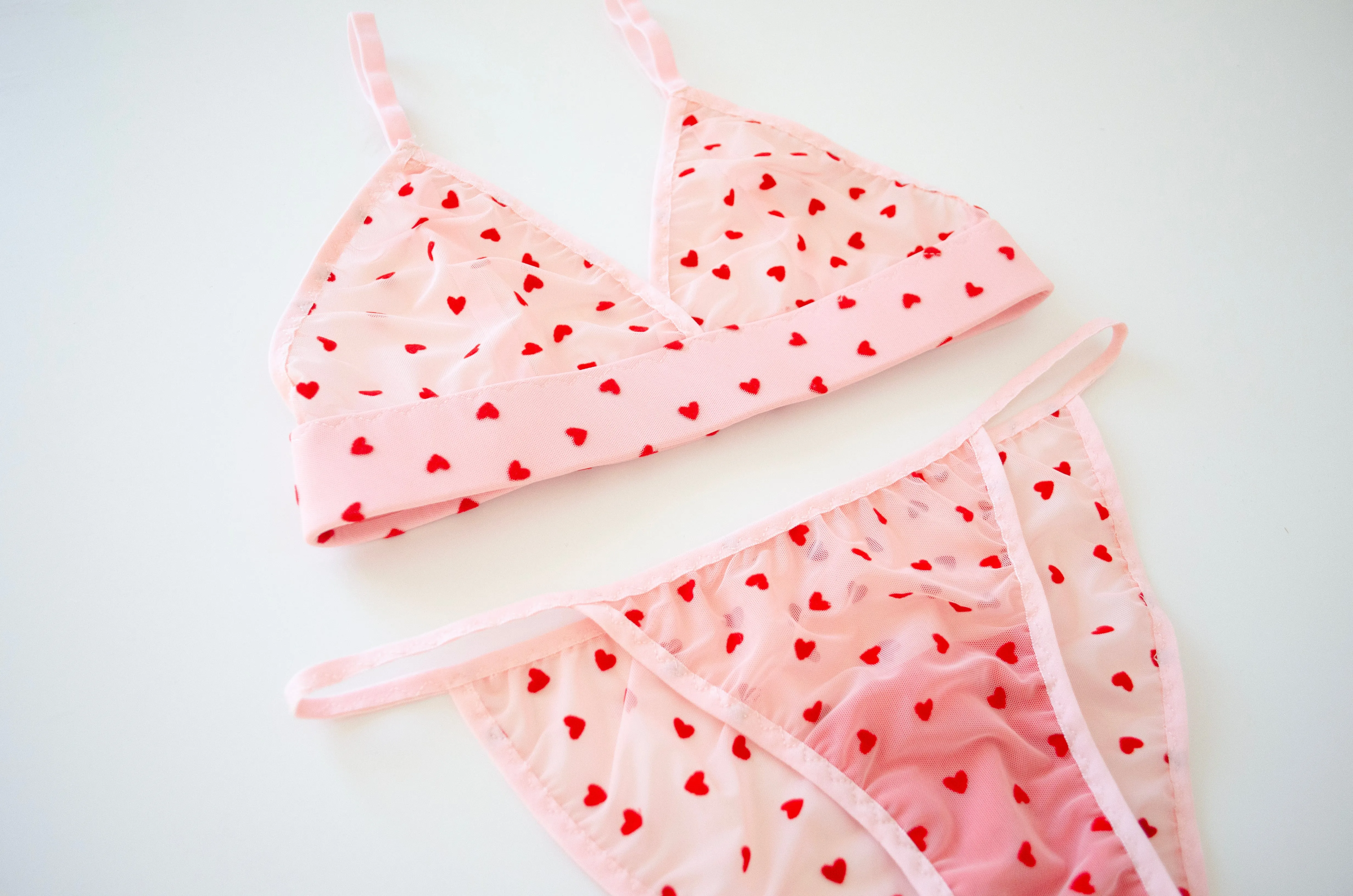 Blush Mesh Heart Set