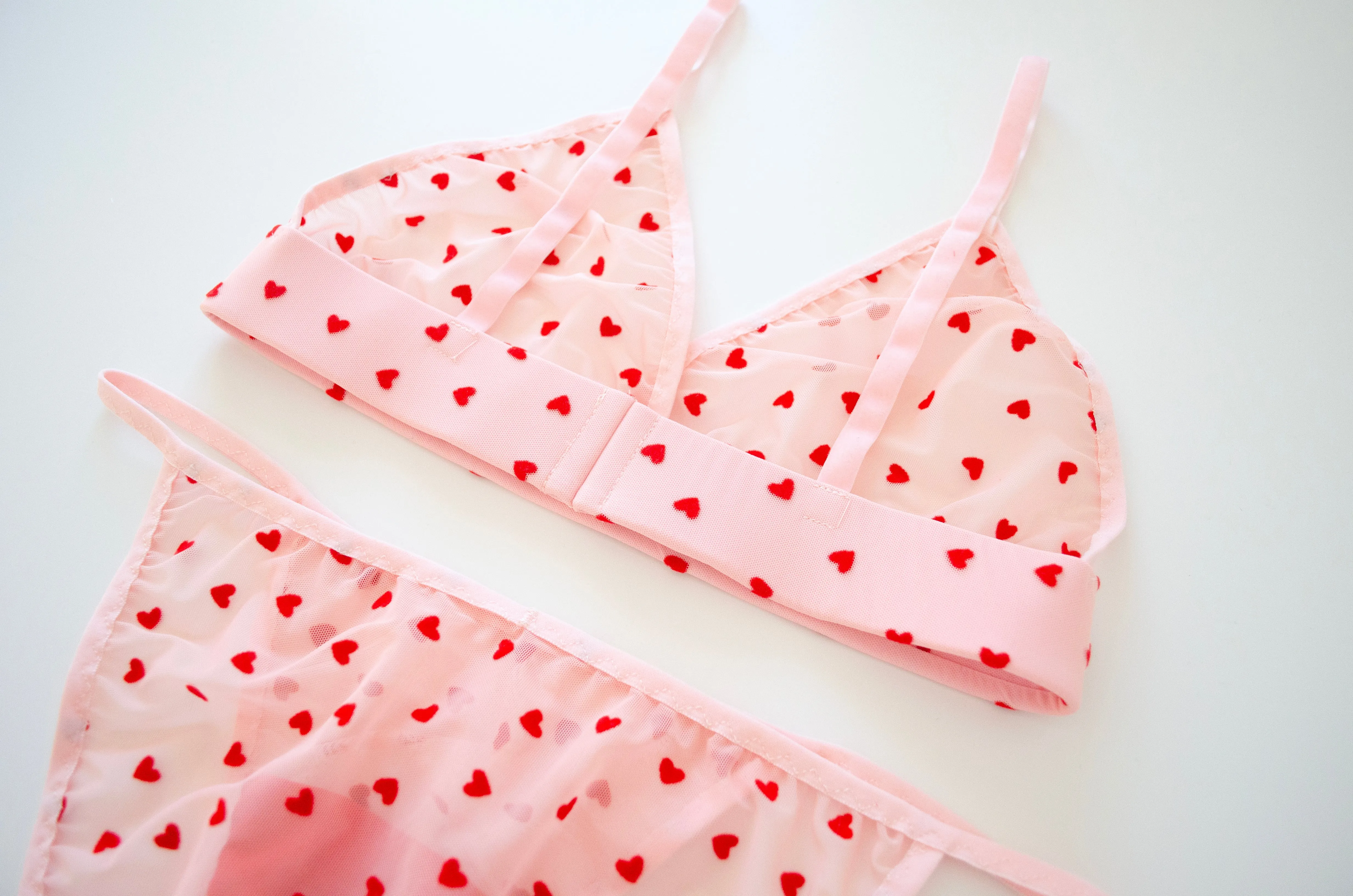 Blush Mesh Heart Set