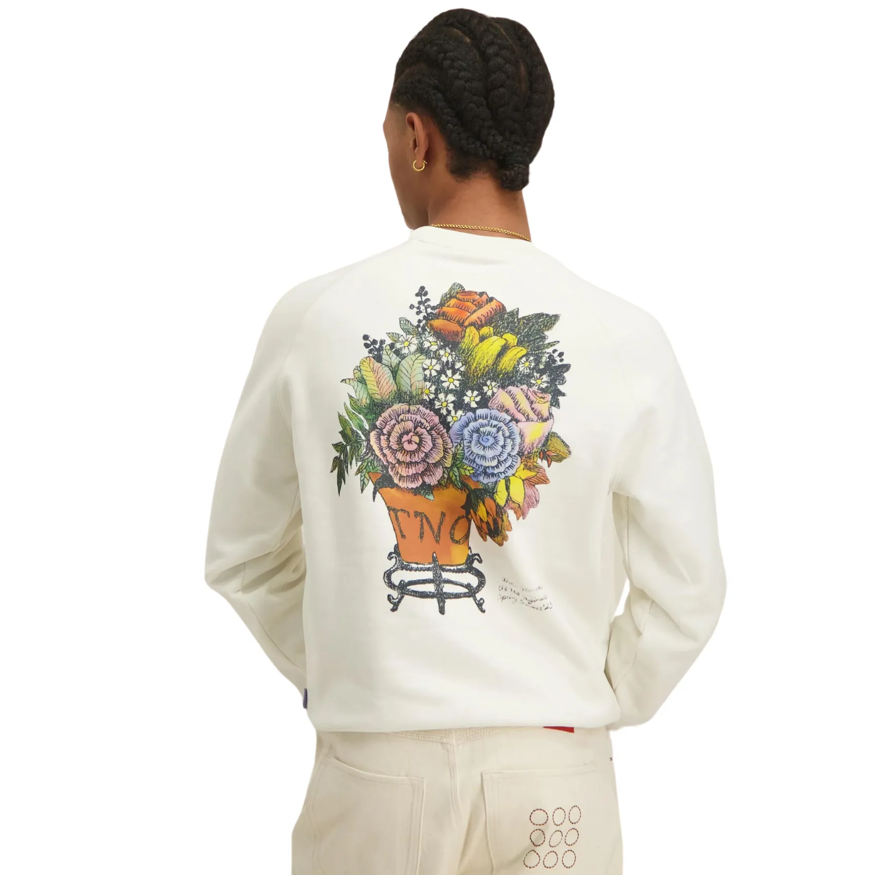 Bouquet Crewneck - White Alyssum