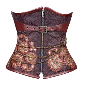 Bria Steampunk Under Bust Corset with Chain Detail – Stylish Vintage-Inspired Shapewear