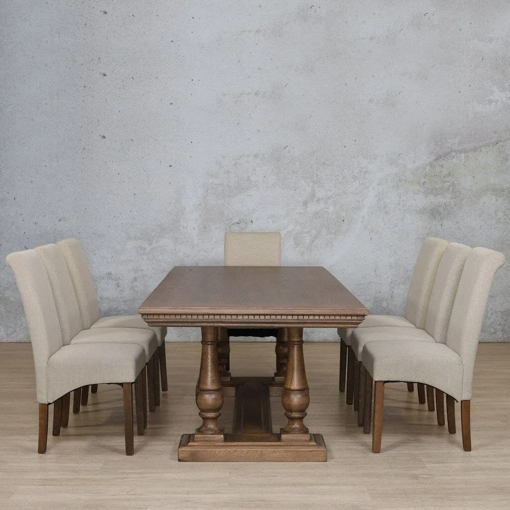 Charlotte Fluted Wood Top & Windsor 8 Seater Dining Set