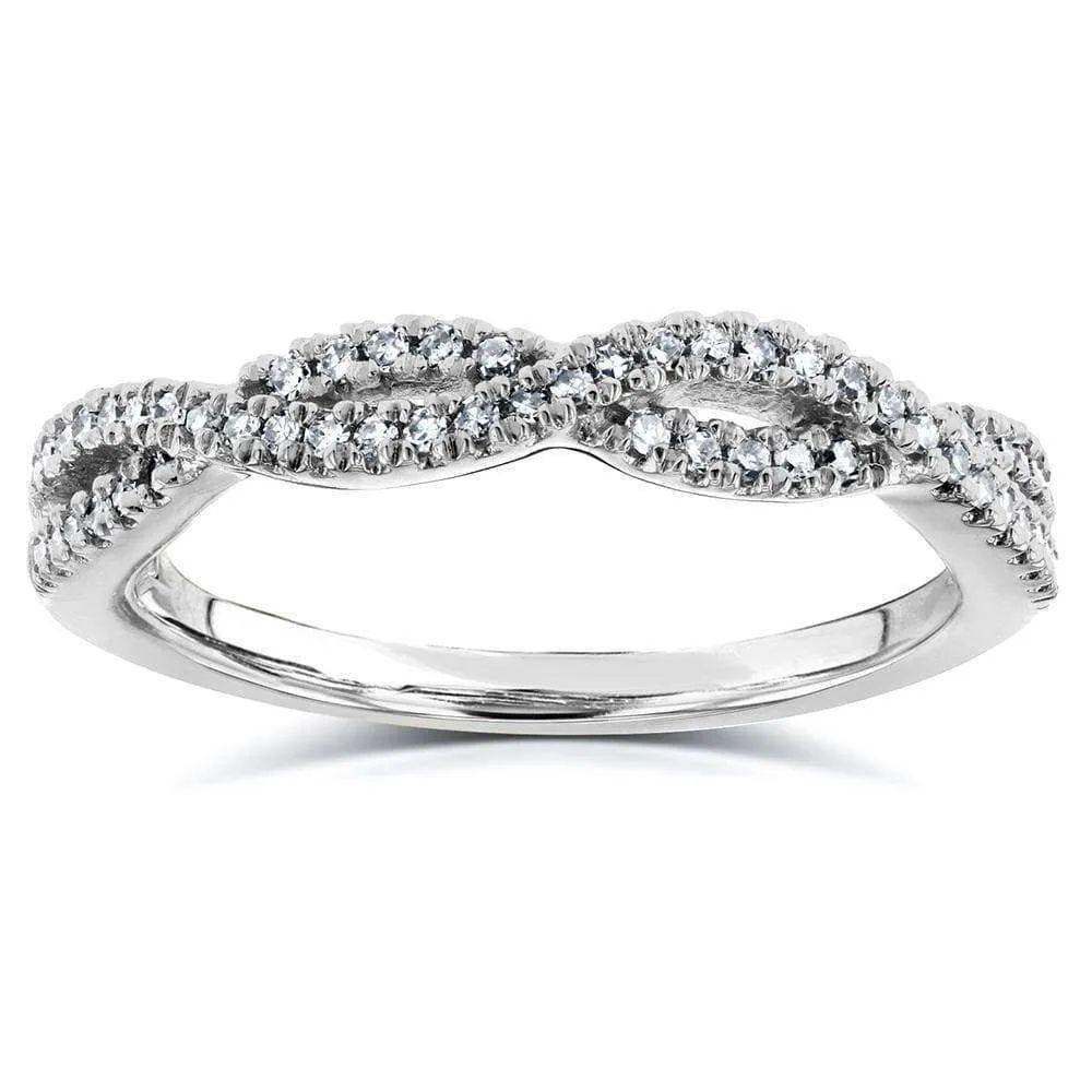 Diamond Braided Band 14k White Gold