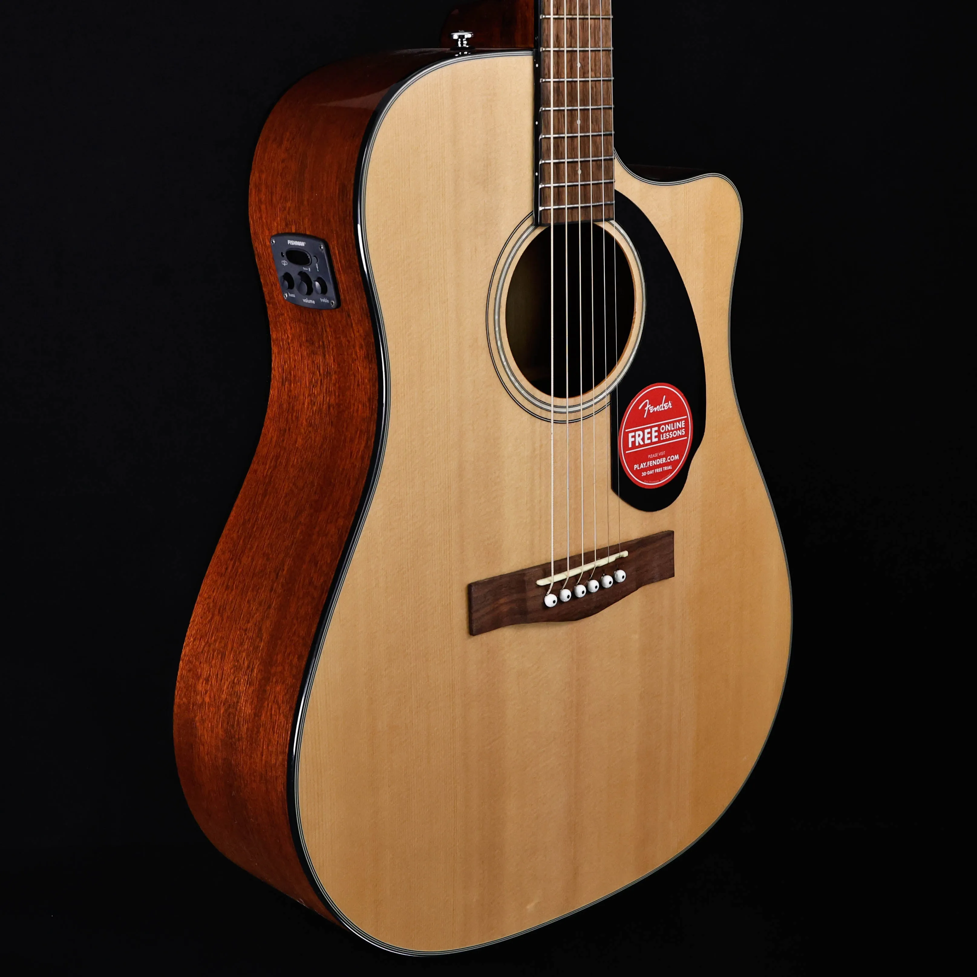 Fender CD-60SCE Dreadnought, Walnut Fb, Natural 4lbs 6.9oz