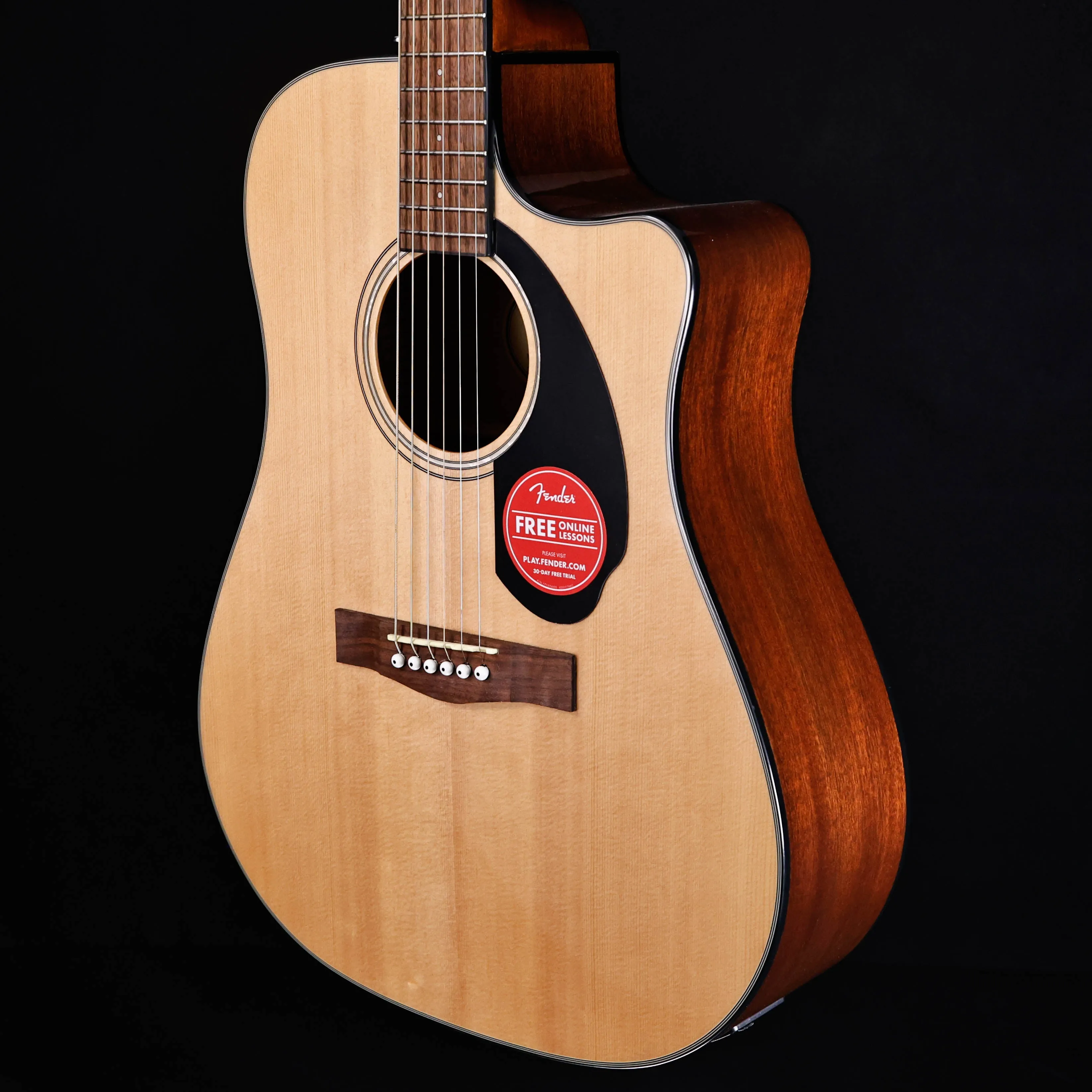 Fender CD-60SCE Dreadnought, Walnut Fb, Natural 4lbs 6.9oz