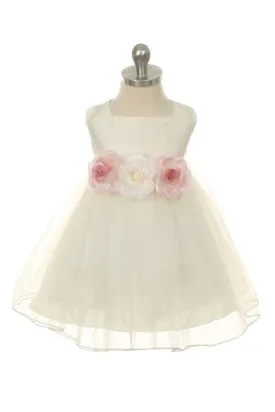 Ivory Poly Silk Tulle Baby Dress